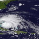Hurricane Irene is shown as it move over the Bahamas